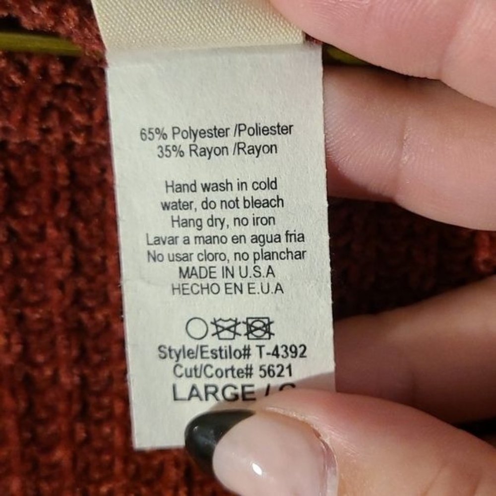 7th Ray Sequined Pullover Red Silver Textured Swe… - image 4